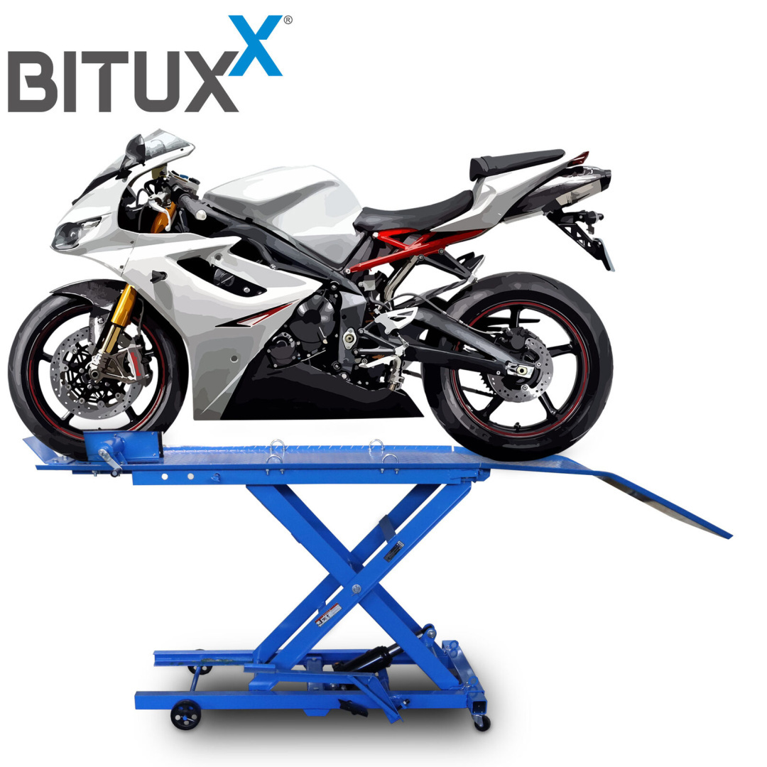 Hydraulický nůžkový zvedák na motorku s nožní pumpou 364 kg Bitux MS19472